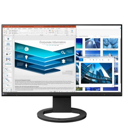 EIZO FlexScan EV2480-BK - monitor LCD IPS 23,8", 1920 x 1080 (16:9), IPS, flicker free, autoregulacja jasności, złącza USB-C (po